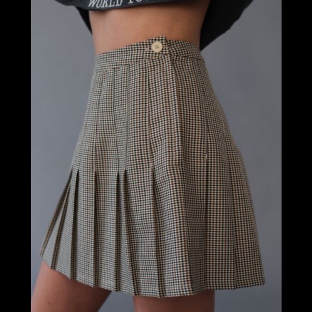 UO Mary Plaid Pleated Mini Skirt